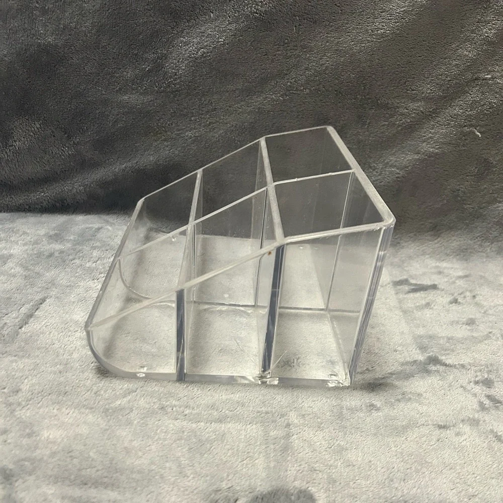 Clear Plastic Vanity Makeup Organizer brush holder